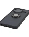 Etui z uchwytem na palec Bizon Case Hybrid Ring do Xiaomi POCO F7 Pro przydymione z czarną ramką