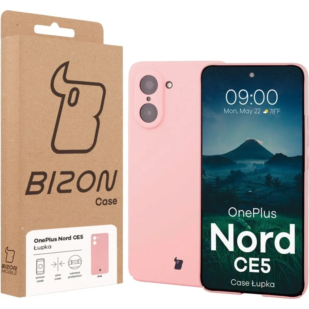 Etui Bizon Case Łupka do OnePlus Nord CE5 5G różowe