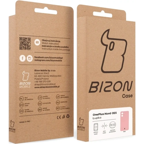 Etui Bizon Case Łupka do OnePlus Nord CE5 5G różowe