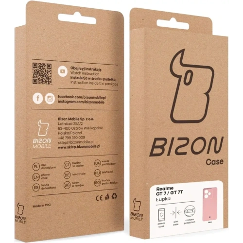 Etui Bizon Case Łupka do Realme GT 7 / 7T różowe