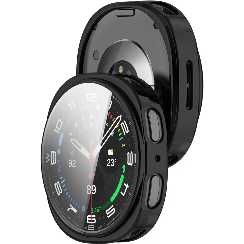 Etui z osłoną ekranu Bizon Case Watch Felipe do Samsung Galaxy Watch 8 44mm czarne