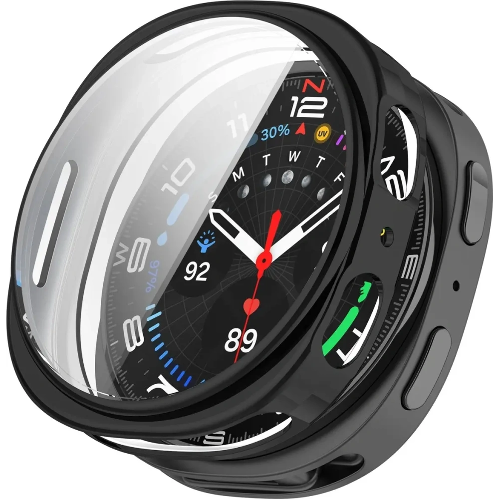 Etui z osłoną ekranu Bizon Case Watch Felipe do Samsung Galaxy Watch 8 44mm czarne