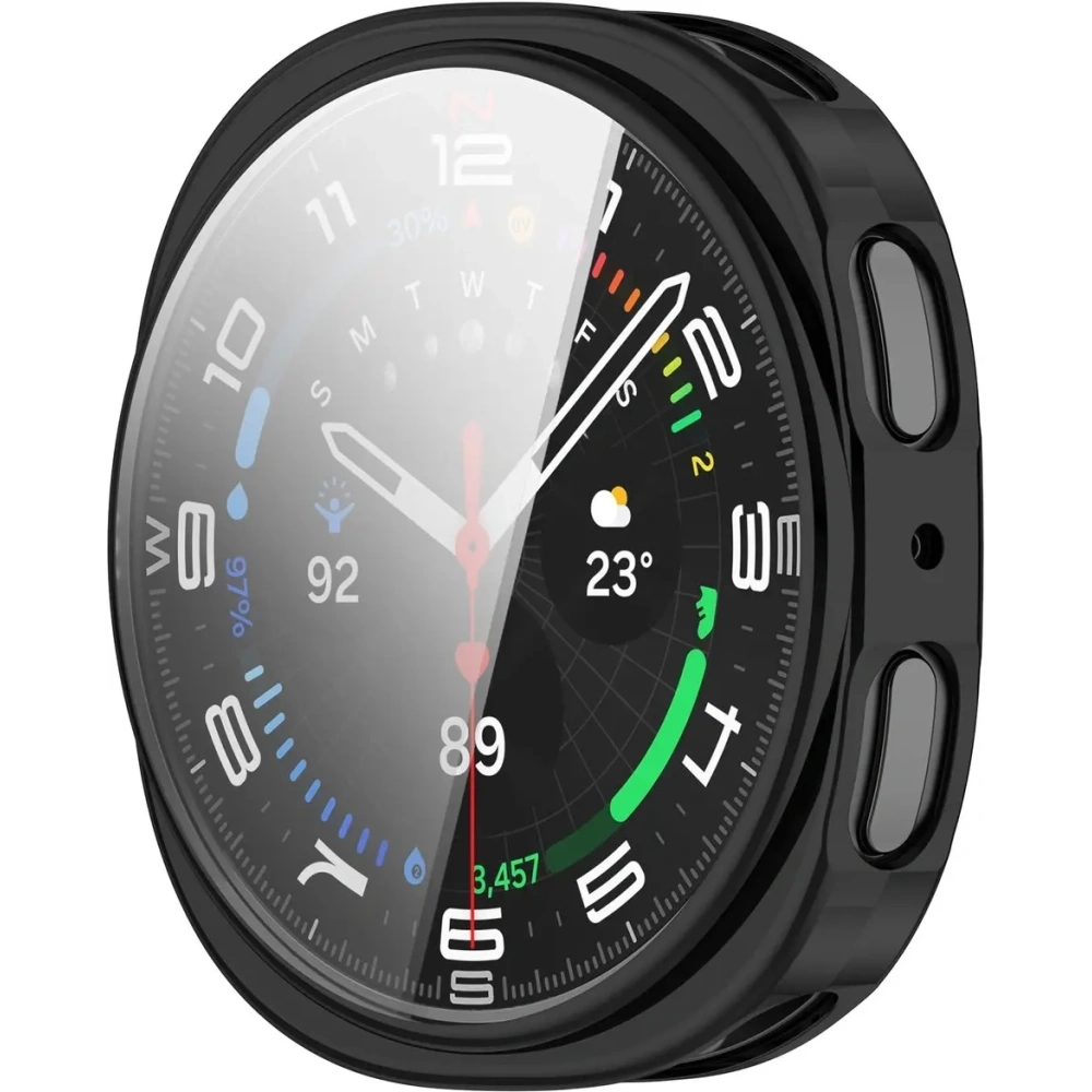 Etui z osłoną ekranu Bizon Case Watch Felipe do Samsung Galaxy Watch 8 44mm czarne