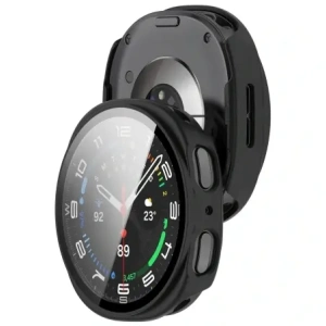Etui ze szkłem do zegarka Bizon Case+Glass Watch do Samsung Galaxy Watch 8 44mm matowe czarne