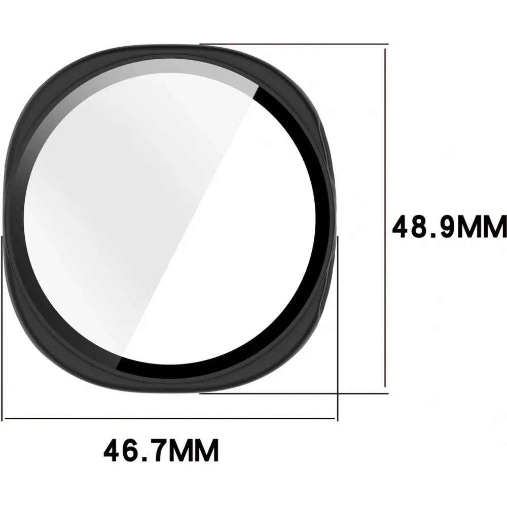 Etui ze szkłem do zegarka Bizon Case+Glass Watch do Samsung Galaxy Watch 8 44mm matowe czarne