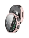 Etui ze szkłem do zegarka Bizon Case+Glass Watch do Samsung Galaxy Watch 8 44mm satynowe różowe