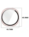 Etui ze szkłem do zegarka Bizon Case+Glass Watch do Samsung Galaxy Watch 8 44mm satynowe różowe