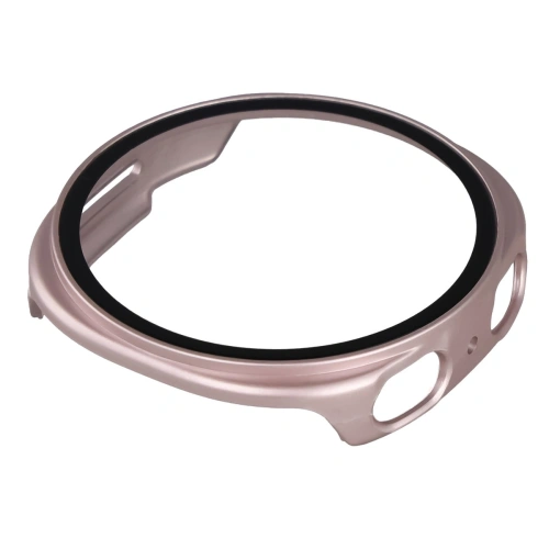 Etui ze szkłem do zegarka Bizon Case+Glass Watch do Samsung Galaxy Watch 8 44mm satynowe różowe