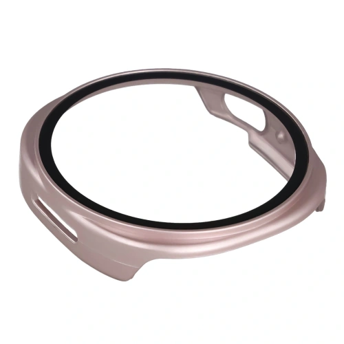 Etui ze szkłem do zegarka Bizon Case+Glass Watch do Samsung Galaxy Watch 8 44mm satynowe różowe