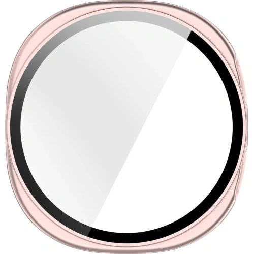 Etui ze szkłem do zegarka Bizon Case+Glass Watch do Samsung Galaxy Watch 8 44mm satynowe różowe