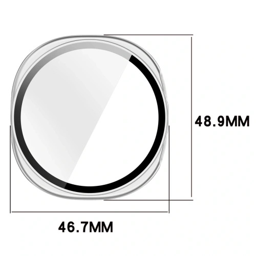 Etui ze szkłem do zegarka Bizon Case+Glass Watch do Samsung Galaxy Watch 8 44mm srebrne