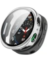 Etui ze szkłem do zegarka Bizon Case+Glass Watch do Samsung Galaxy Watch 8 44mm srebrne