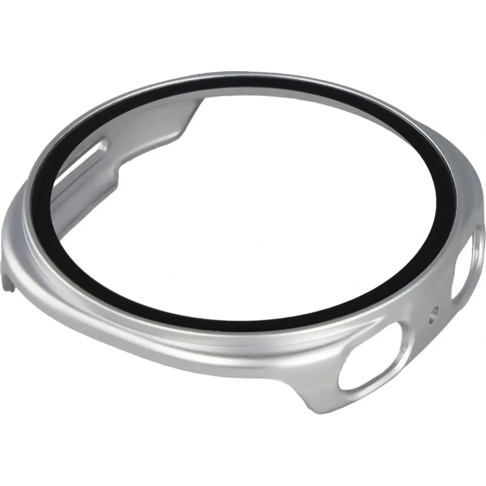 Etui ze szkłem do zegarka Bizon Case+Glass Watch do Samsung Galaxy Watch 8 44mm srebrne