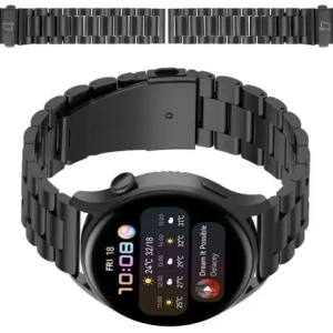 Pasek ze stali nierdzewnej do smartwatcha Bizon Strap Watch Aura QuickRelease 20mm czarny