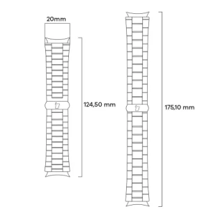 Pasek ze stali nierdzewnej do smartwatcha Bizon Strap Watch Aura QuickRelease 20mm czarny