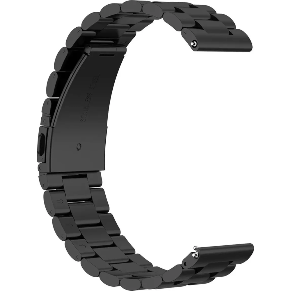 Pasek ze stali nierdzewnej do smartwatcha Bizon Strap Watch Aura QuickRelease 20mm czarny