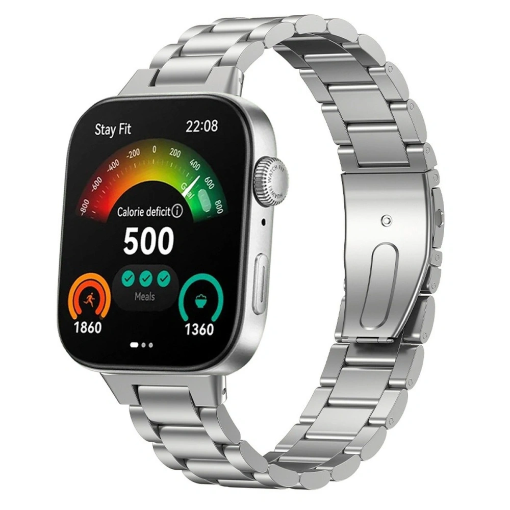 Pasek ze stali nierdzewnej Bizon Strap Watch Aura do Huawei Watch Fit 4 Pro / Fit 4 / Fit 3 srebrny