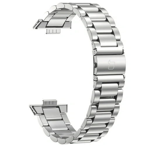 Pasek ze stali nierdzewnej Bizon Strap Watch Aura do Huawei Watch Fit 4 Pro / Fit 4 / Fit 3 srebrny