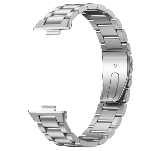 Pasek ze stali nierdzewnej Bizon Strap Watch Aura do Huawei Watch Fit 4 Pro / Fit 4 / Fit 3 srebrny