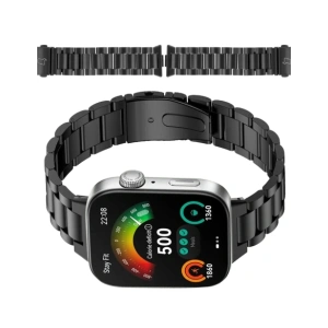 Pasek ze stali nierdzewnej Bizon Strap Watch Aura do Huawei Watch Fit 4 Pro / Fit 4 / Fit 3 czarny