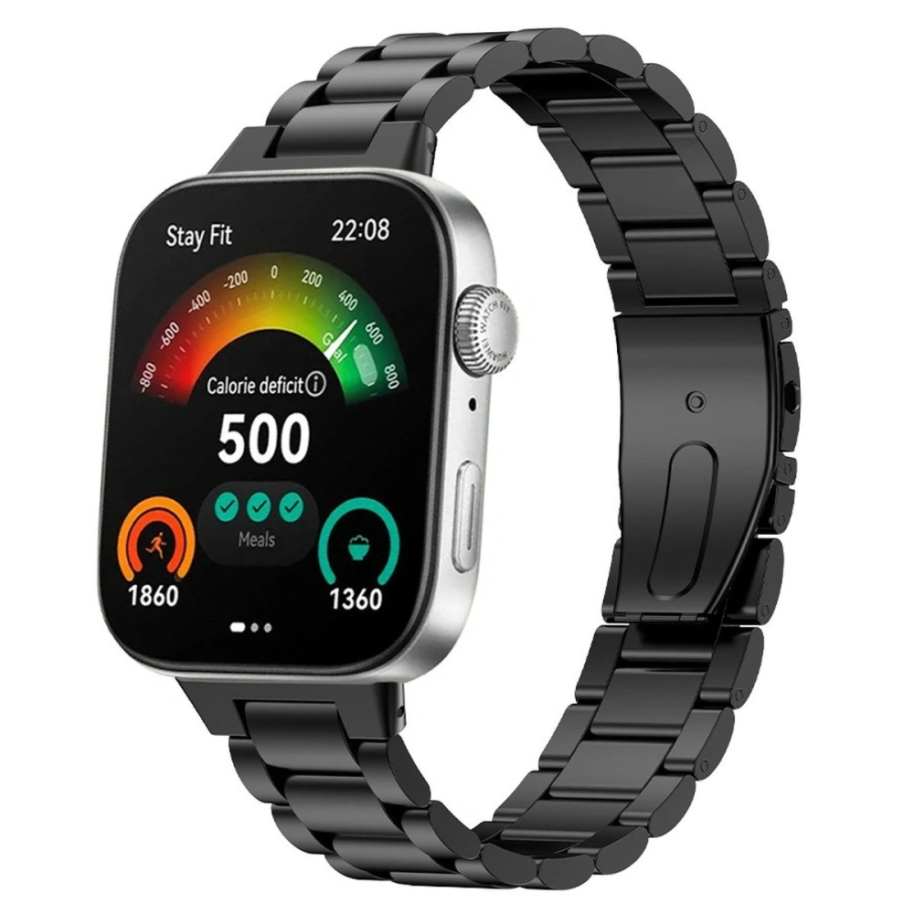 Pasek ze stali nierdzewnej Bizon Strap Watch Aura do Huawei Watch Fit 4 Pro / Fit 4 / Fit 3 czarny