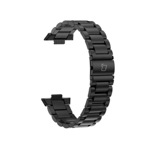 Pasek ze stali nierdzewnej Bizon Strap Watch Aura do Huawei Watch Fit 4 Pro / Fit 4 / Fit 3 czarny