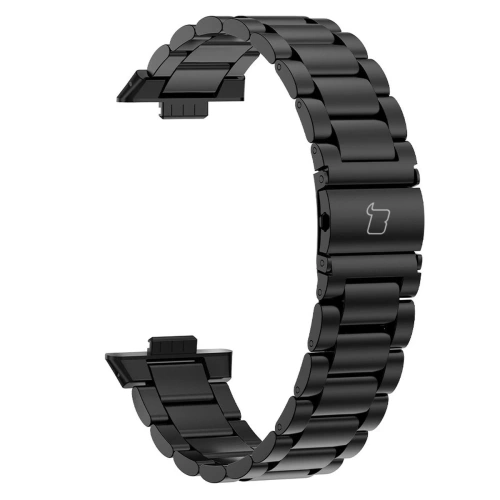 Pasek ze stali nierdzewnej Bizon Strap Watch Aura do Huawei Watch Fit 4 Pro / Fit 4 / Fit 3 czarny