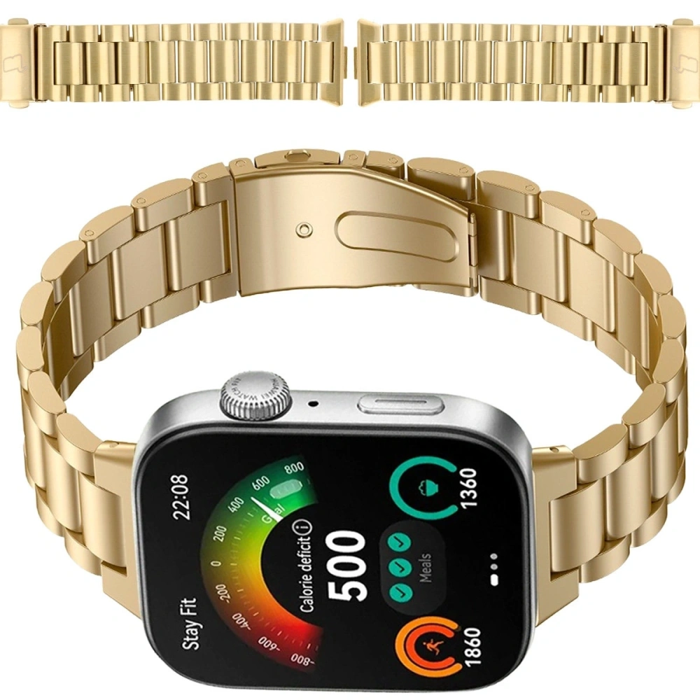 Pasek ze stali nierdzewnej Bizon Strap Watch Aura do Huawei Watch Fit 4 Pro / Fit 4 / Fit 3 złoty