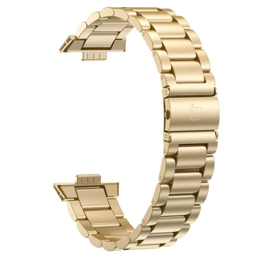 Pasek ze stali nierdzewnej Bizon Strap Watch Aura do Huawei Watch Fit 4 Pro / Fit 4 / Fit 3 złoty