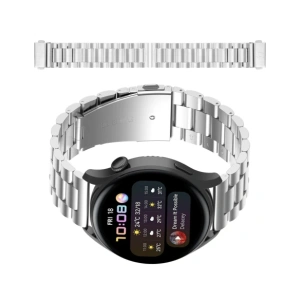 Pasek ze stali nierdzewnej do smartwatcha Bizon Strap Watch Aura QuickRelease 20mm srebrny