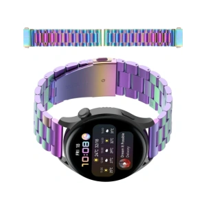 Pasek ze stali nierdzewnej do smartwatcha Bizon Strap Watch Aura QuickRelease 20mm tęczowy