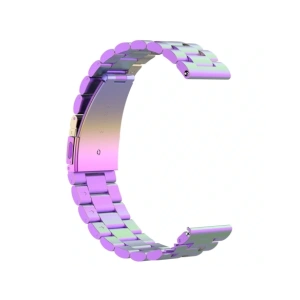 Pasek ze stali nierdzewnej do smartwatcha Bizon Strap Watch Aura QuickRelease 20mm tęczowy