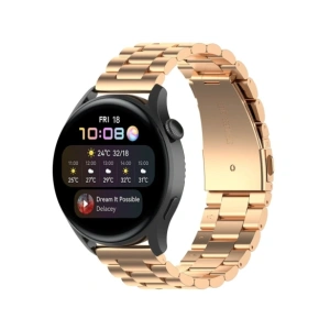 Pasek ze stali nierdzewnej do smartwatcha Bizon Strap Watch Aura QuickRelease 20mm różowozłoty
