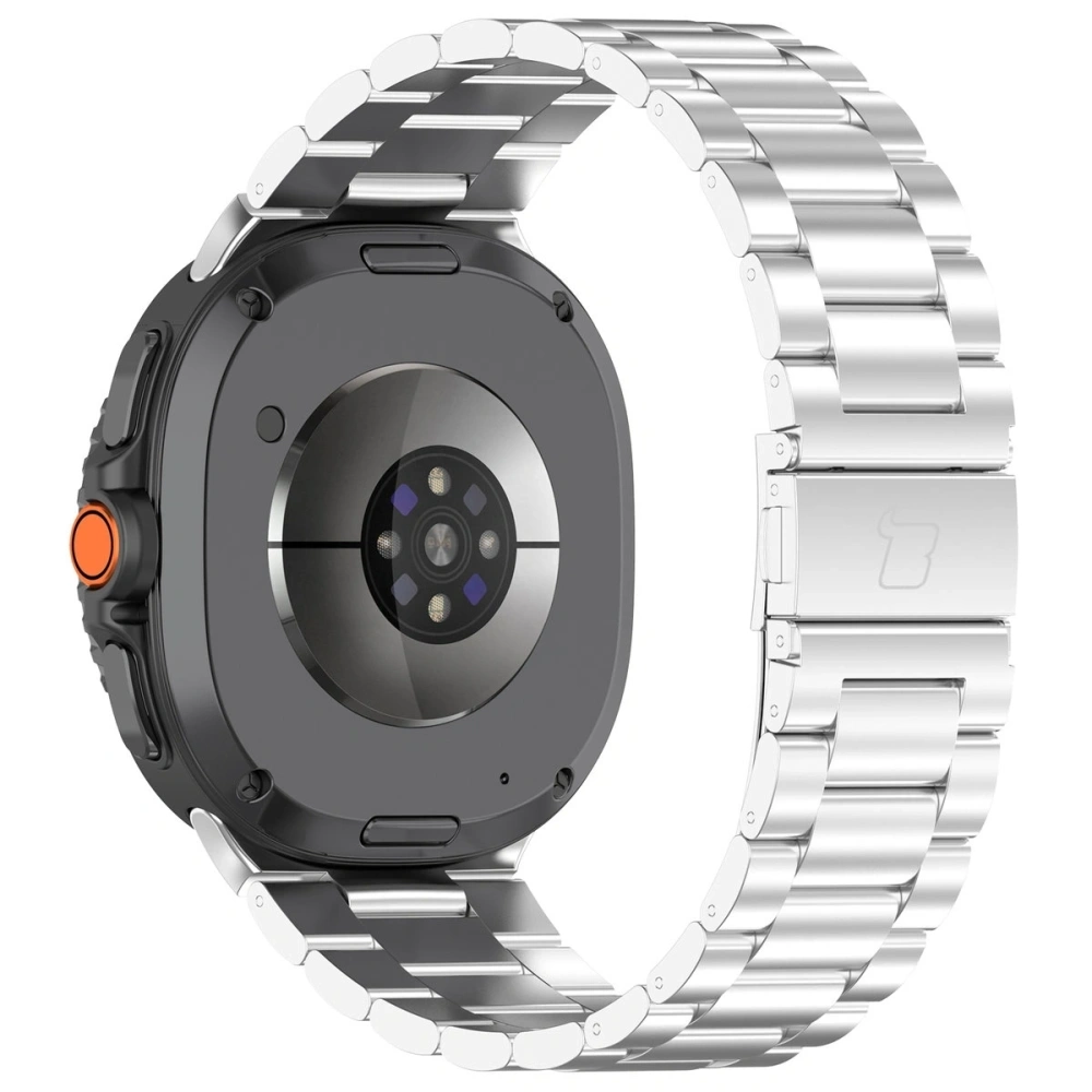 Pasek ze stali nierdzewnej Bizon Strap Watch Aura do Samsung Galaxy Watch 8 40mm / 44mm / 8 Classic 46mm srebrny