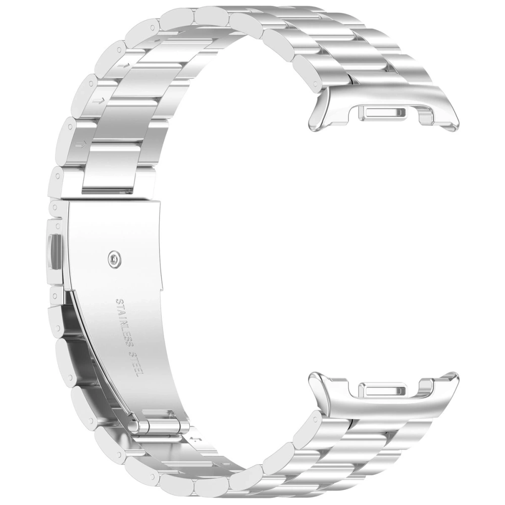 Pasek ze stali nierdzewnej Bizon Strap Watch Aura do Samsung Galaxy Watch 8 40mm / 44mm / 8 Classic 46mm srebrny