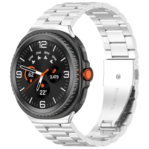 Pasek ze stali nierdzewnej Bizon Strap Watch Aura do Samsung Galaxy Watch 8 40mm / 44mm / 8 Classic 46mm srebrny