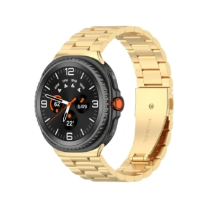 Pasek ze stali nierdzewnej Bizon Strap Watch Aura do Samsung Galaxy Watch 8 40mm / 44mm / 8 Classic 46mm złoty