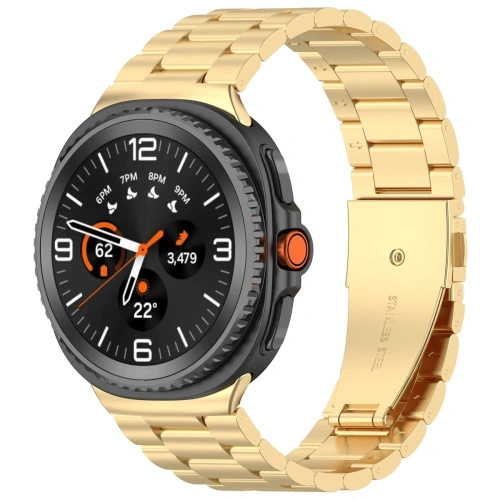 Pasek ze stali nierdzewnej Bizon Strap Watch Aura do Samsung Galaxy Watch 8 40mm / 44mm / 8 Classic 46mm złoty