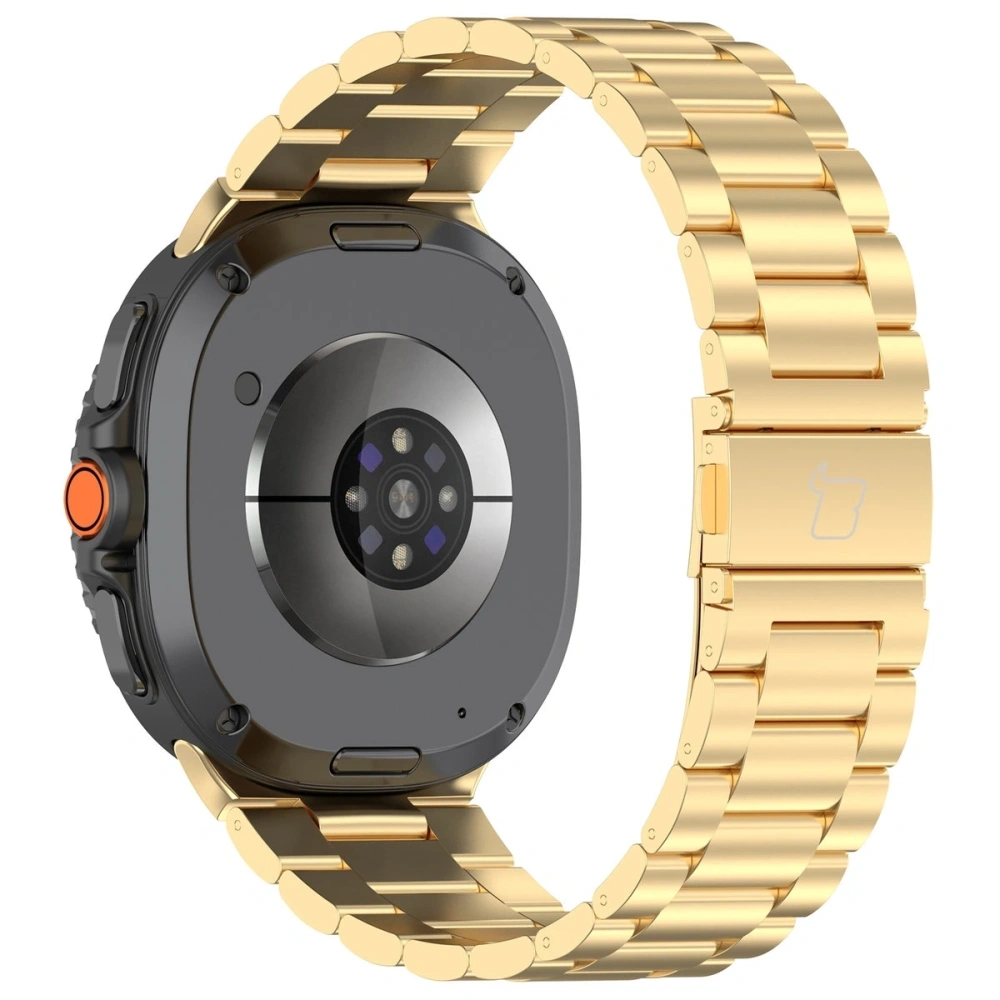 Pasek ze stali nierdzewnej Bizon Strap Watch Aura do Samsung Galaxy Watch 8 40mm / 44mm / 8 Classic 46mm złoty
