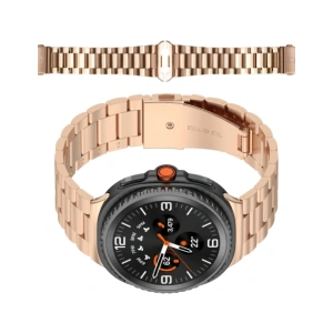 Pasek ze stali nierdzewnej Bizon Strap Watch Aura do Samsung Galaxy Watch 8 40mm / 44mm / 8 Classic 46mm różowozłoty
