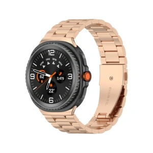 Pasek ze stali nierdzewnej Bizon Strap Watch Aura do Samsung Galaxy Watch 8 40mm / 44mm / 8 Classic 46mm różowozłoty