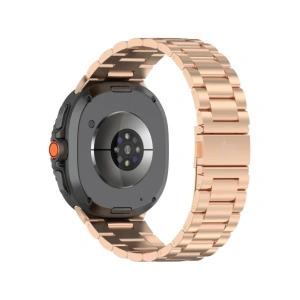 Pasek ze stali nierdzewnej Bizon Strap Watch Aura do Samsung Galaxy Watch 8 40mm / 44mm / 8 Classic 46mm różowozłoty