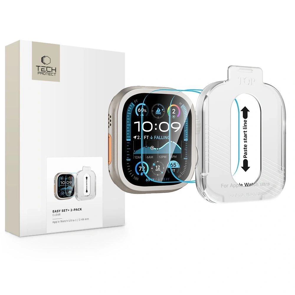 Szkło hartowane Tech-Protect Easy Set+ do Apple Watch Ultra 1 / 2 49mm Clear [2 PACK]