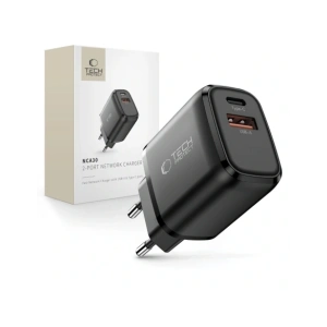 Ładowarka sieciowa Tech-Protect NCA30 USB-A, USB-C Network Charger PD 30W / QC3.0 Black