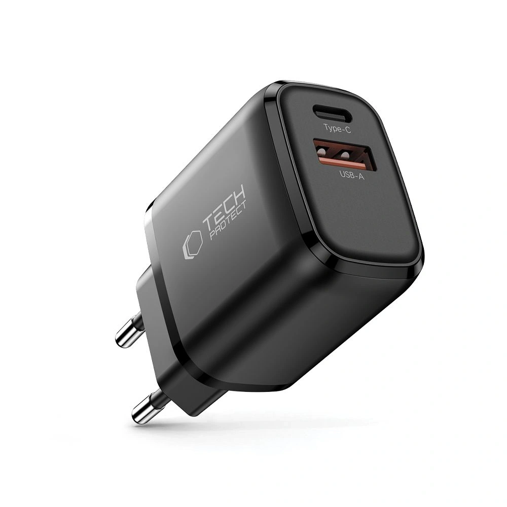 Ładowarka sieciowa Tech-Protect NCA30 USB-A, USB-C Network Charger PD 30W / QC3.0 Black