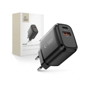 Ładowarka sieciowa Tech-Protect NCA20 USB-A, USB-C Network Charger PD 20W / QC3.0 Black