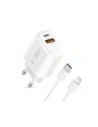 Ładowarka sieciowa Tech-Protect NCA30 USB-A, USB-C Network Charger PD 30W / QC3.0 + Lightning Cable White