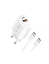 Ładowarka sieciowa Tech-Protect NCA30 USB-A, USB-C Network Charger PD 30W / QC3.0 + USB-C Cable White
