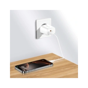 Ładowarka sieciowa Tech-Protect NCA30 USB-A, USB-C Network Charger PD 30W / QC3.0 + USB-C Cable White