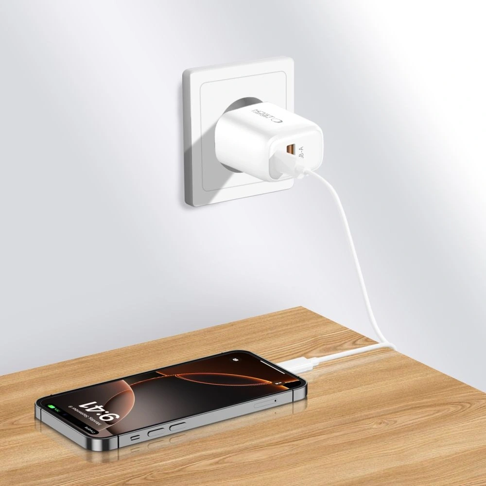Ładowarka sieciowa Tech-Protect NCA30 USB-A, USB-C Network Charger PD 30W / QC3.0 + USB-C Cable White